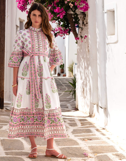 Pink City Prints Folk Mix Gemma Dress