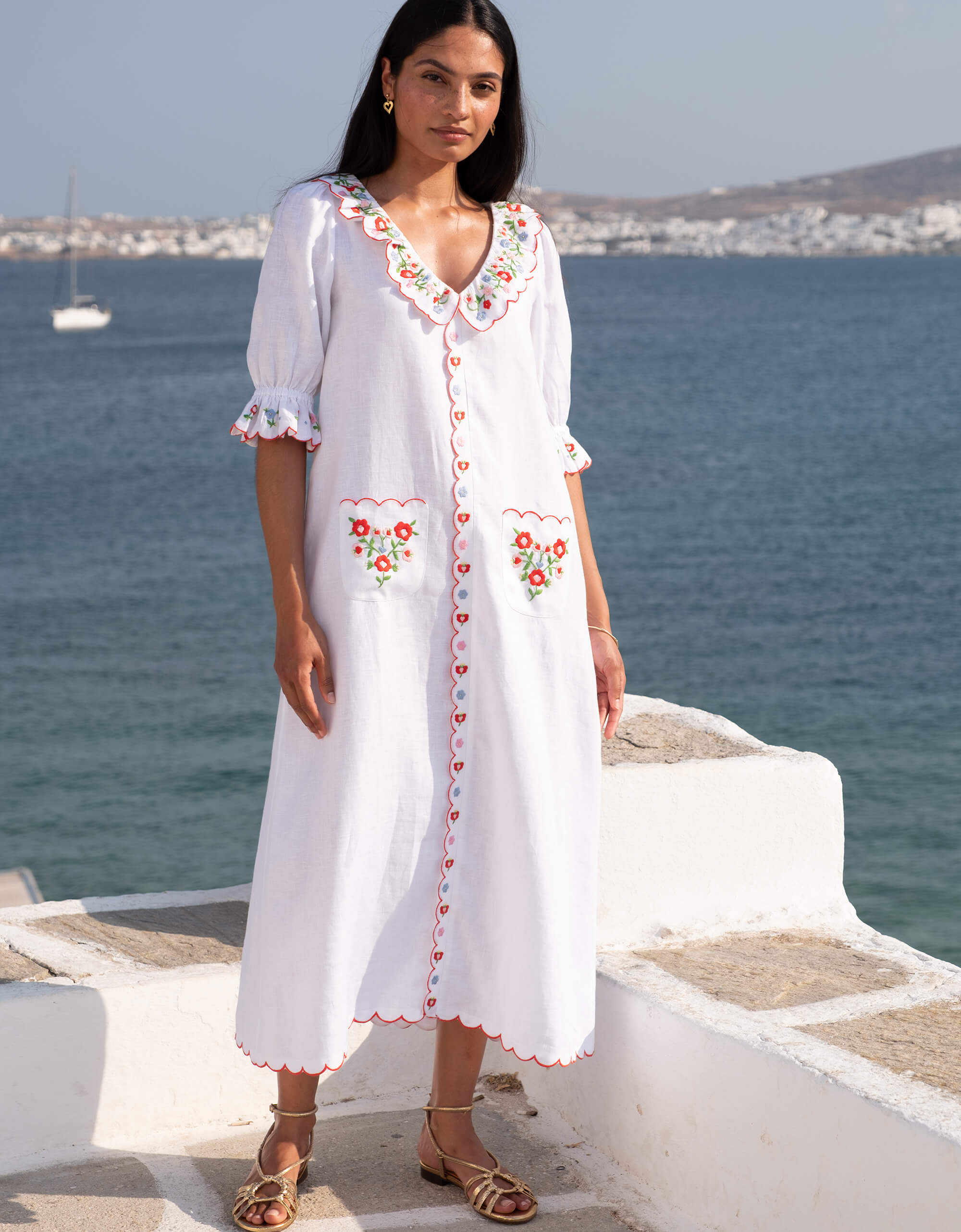 Pink City Prints Folk Scallop Ava Dress