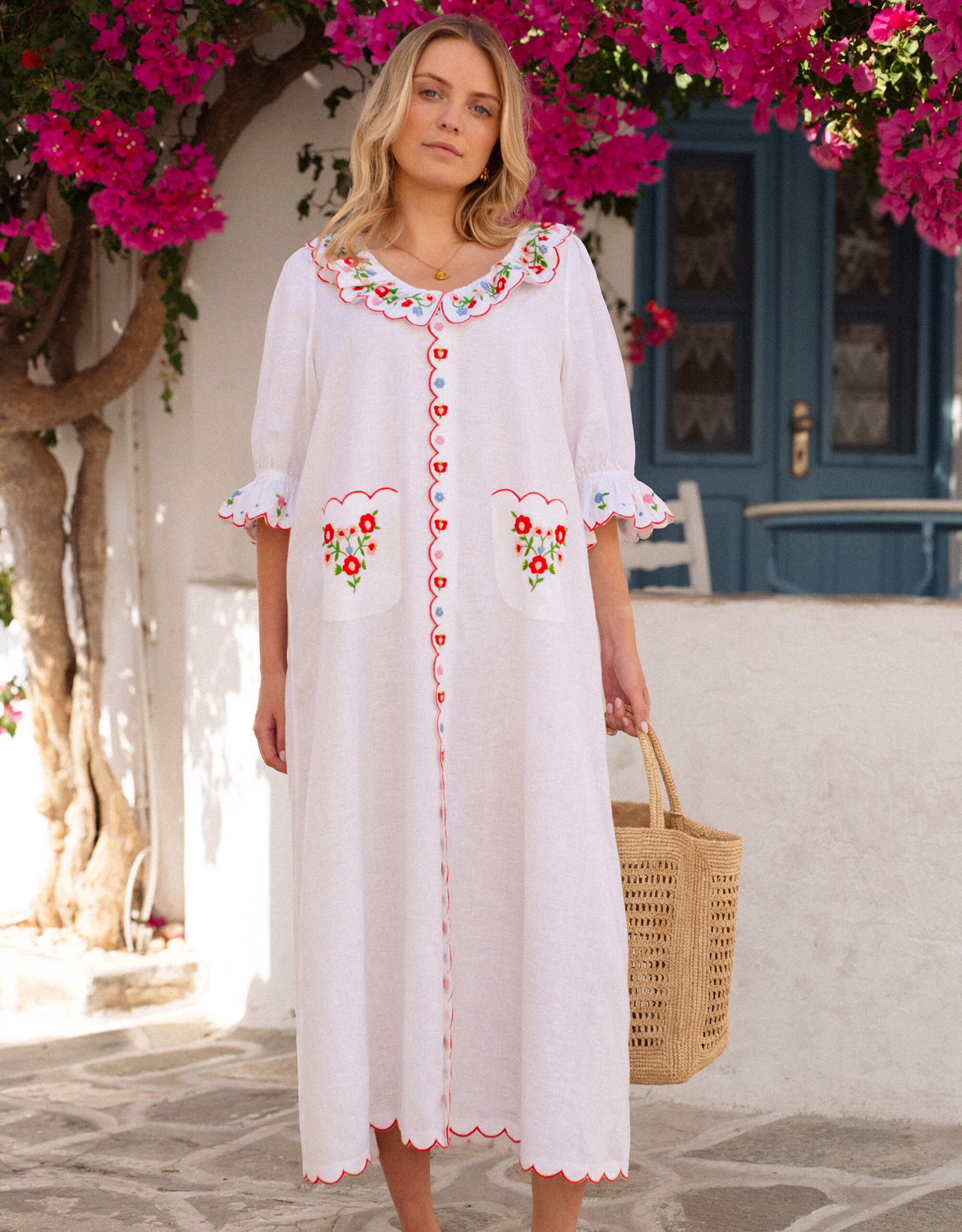 Pink City Prints Folk Scallop Ava Dress
