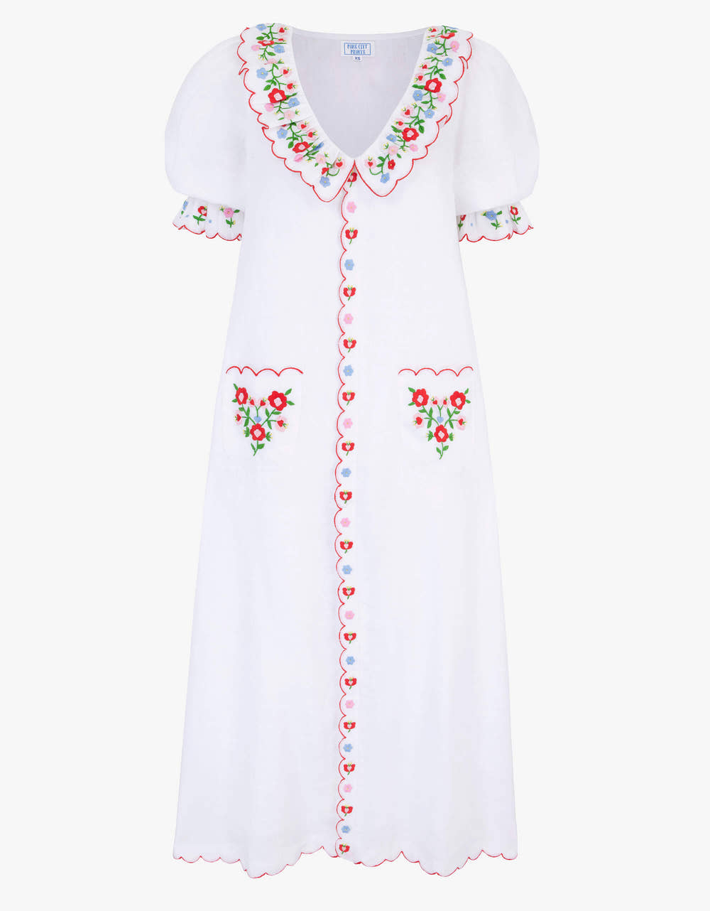 Pink City Prints Folk Scallop Ava Dress
