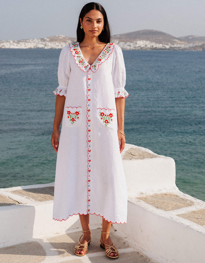 Pink City Prints Folk Scallop Ava Dress