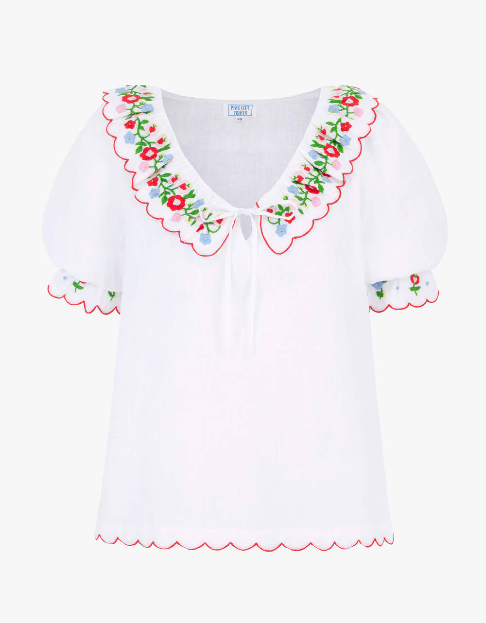 Pink City Prints Folk Scallop Ava Top