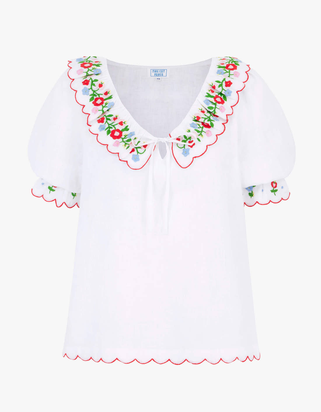 Pink City Prints Folk Scallop Ava Top