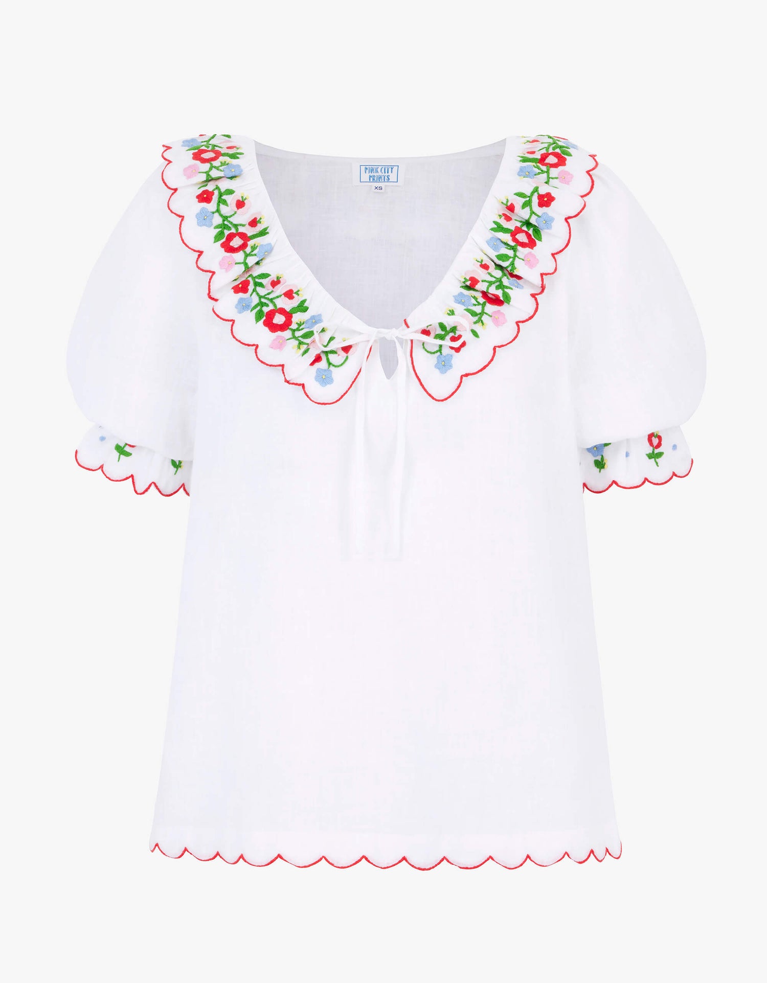 Pink City Prints Folk Scallop Ava Top