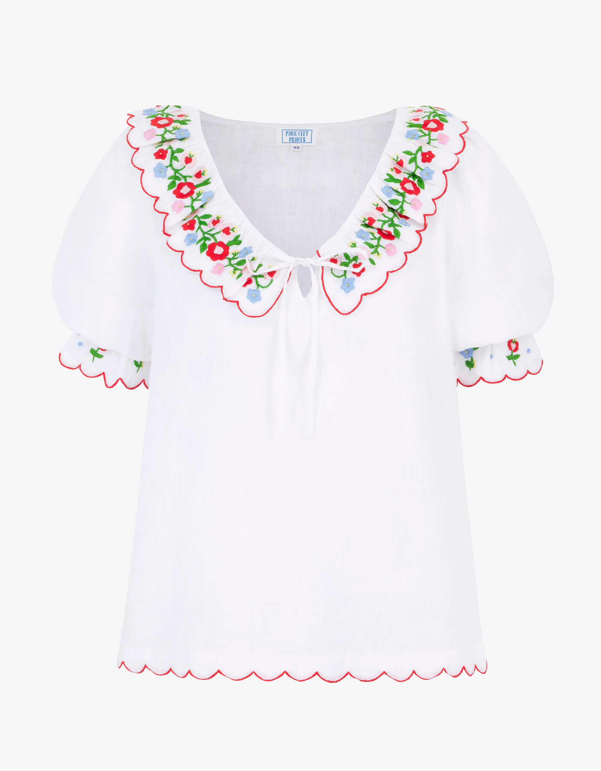 Pink City Prints Folk Scallop Ava Top