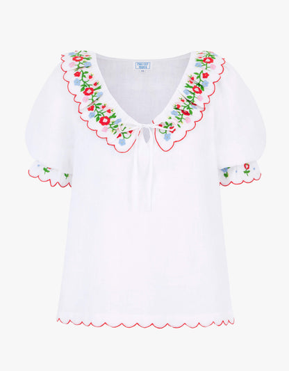 Pink City Prints Folk Scallop Ava Top