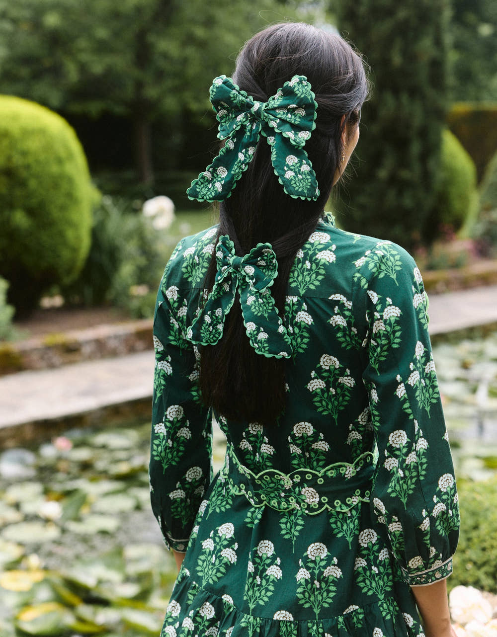 Pink City Prints Forest Buta Bow and Headband Set