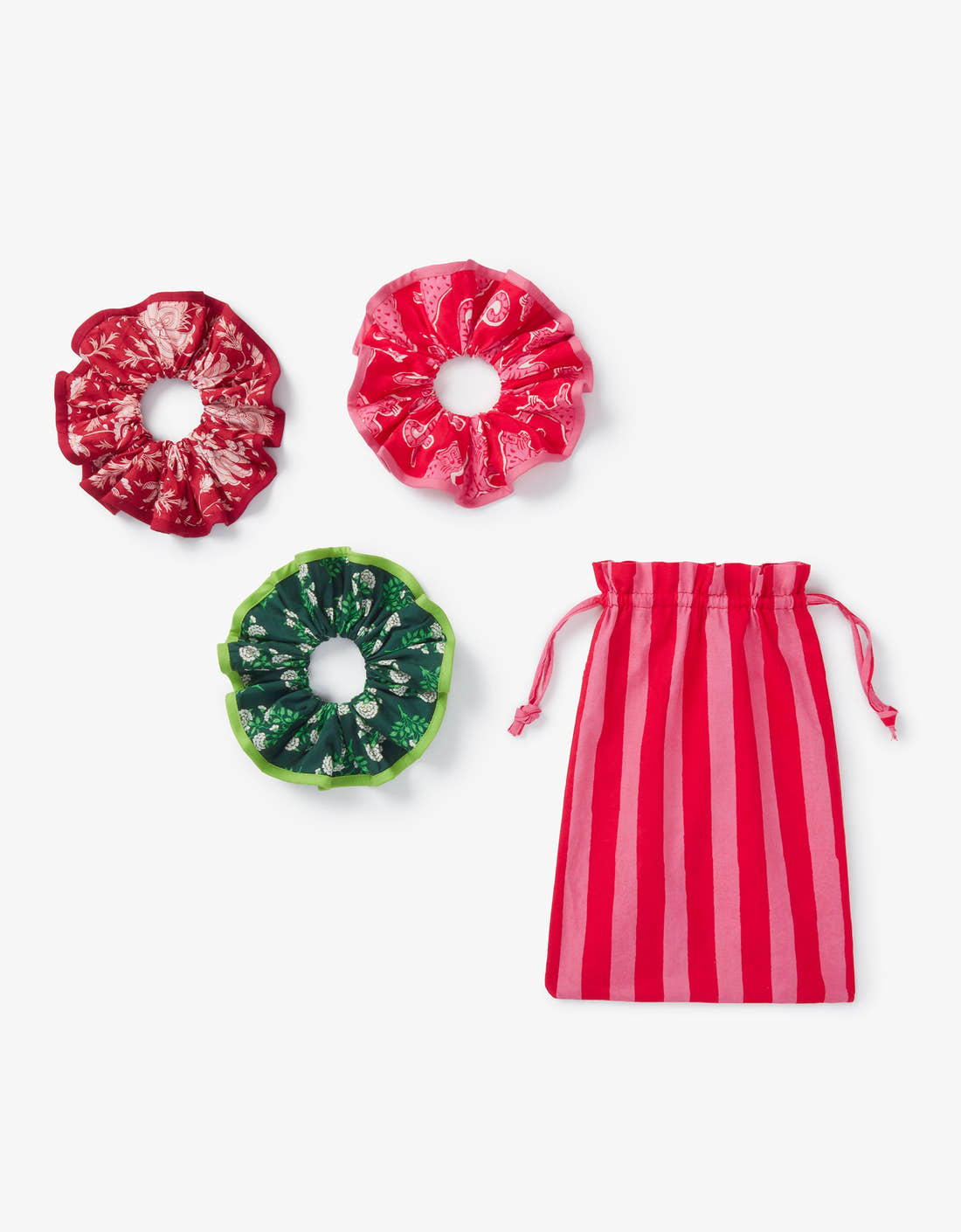 Pink City Prints Forest Buta Scrunchie Set