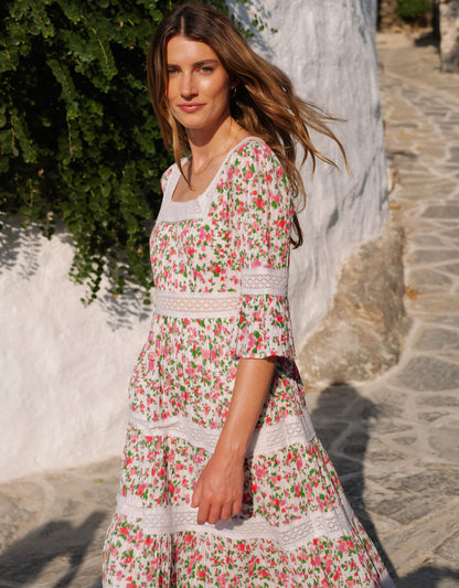 Pink City Prints French Ditsy Celine Dress