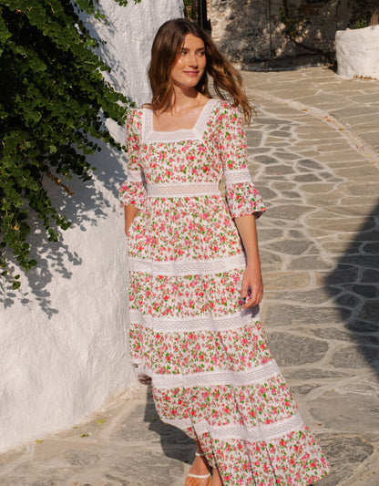 Pink City Prints French Ditsy Celine Dress