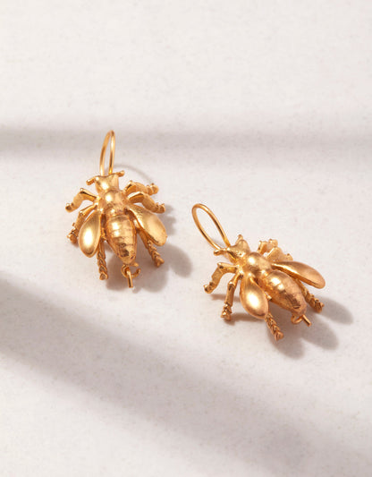 Pink City Prints Gold Bug Earrings