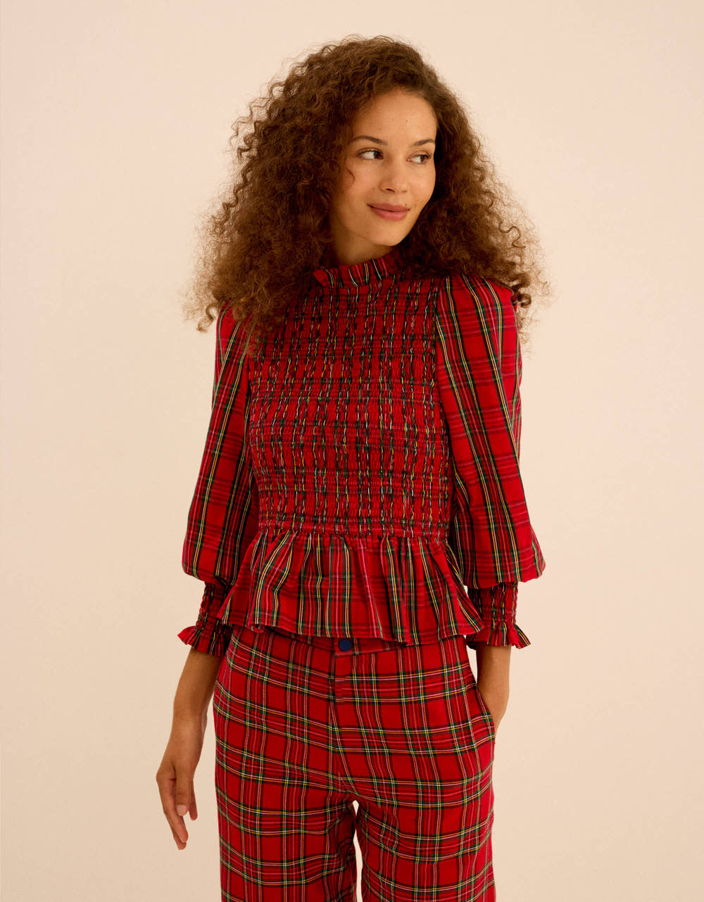 Pink City Prints Handloom Tartan Romy Trousers