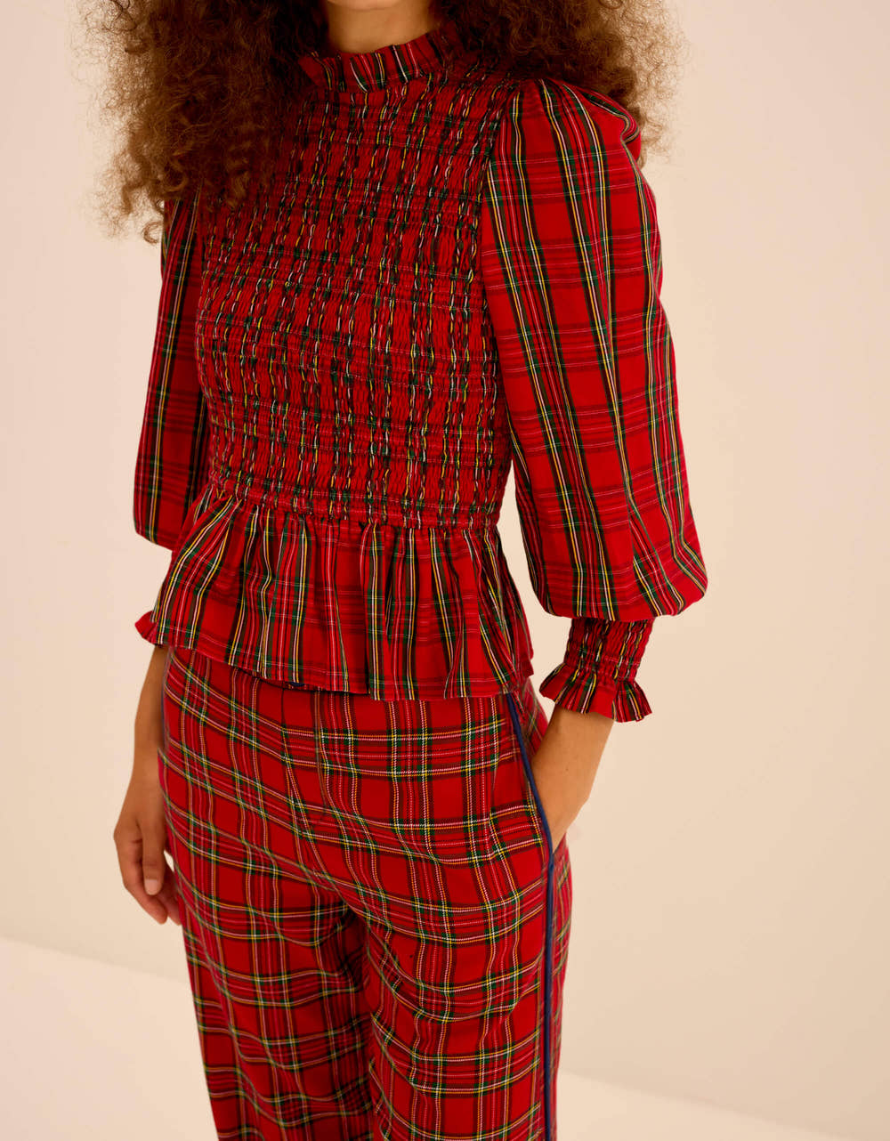 Pink City Prints Handloom Tartan Romy Trousers