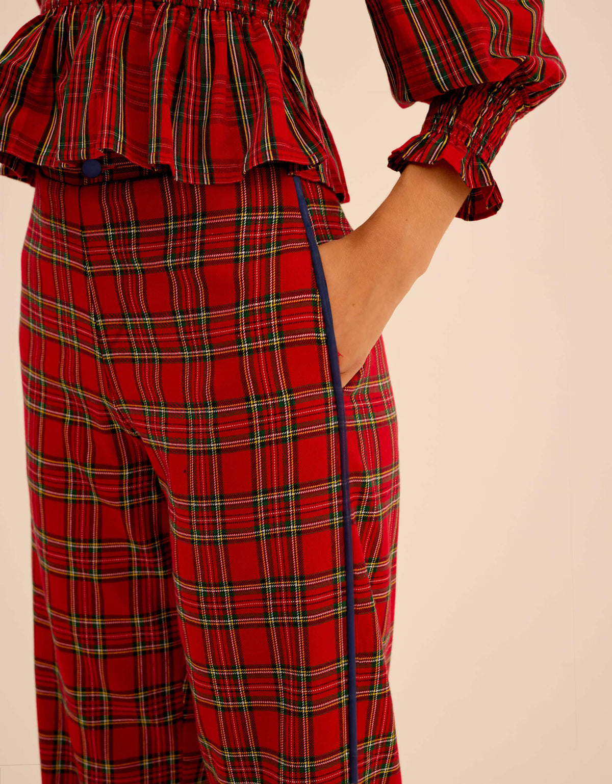 Pink City Prints Handloom Tartan Romy Trousers