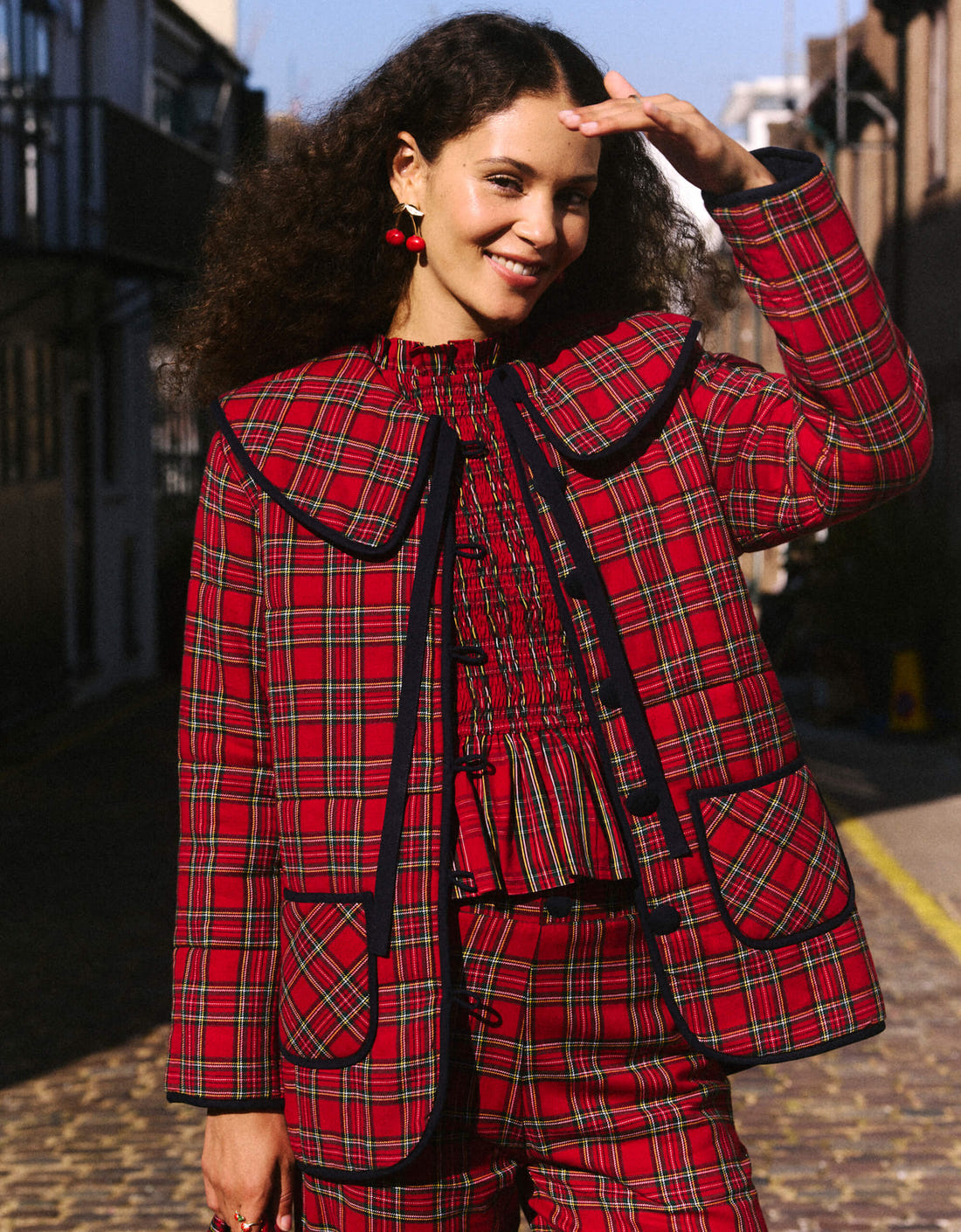 Pink City Prints Handloom Tartan Simone Jacket
