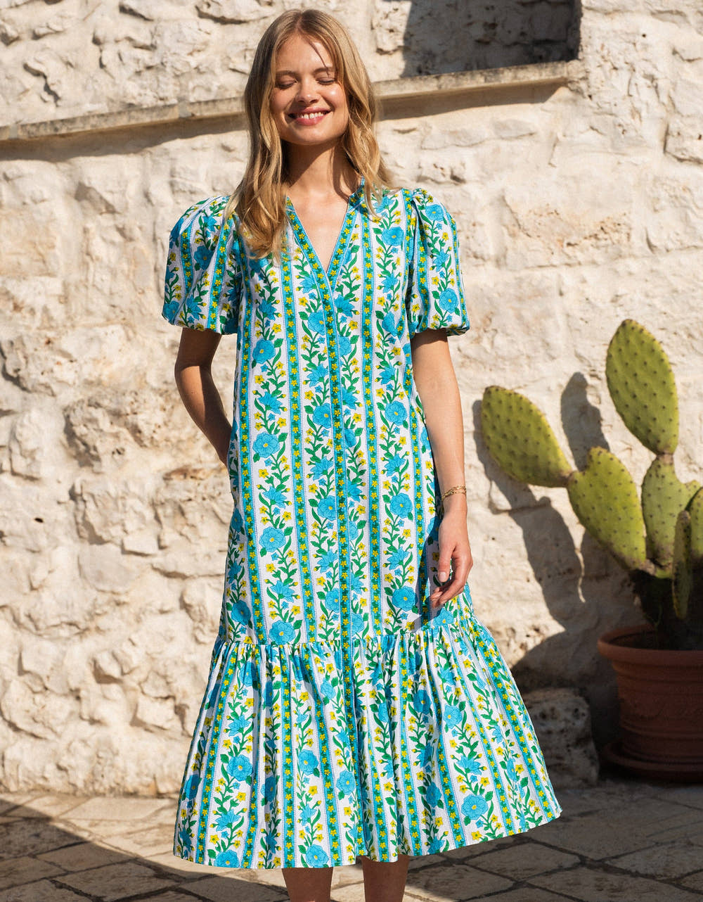 Pink City Prints Hibiscus Border Daisy Dress