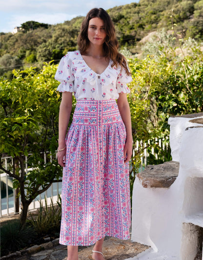 Pink City Prints Jaipur Border Primrose Skirt