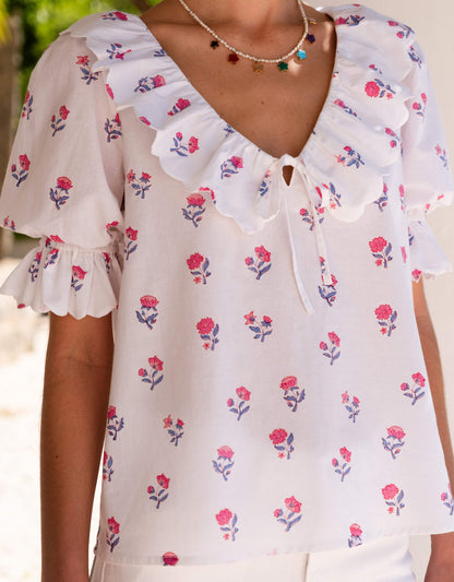 Pink City Prints Jaipur Ditsy Ava Blouse