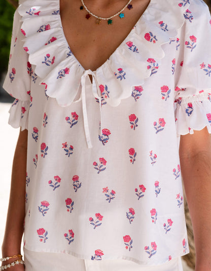 Pink City Prints Jaipur Ditsy Ava Blouse