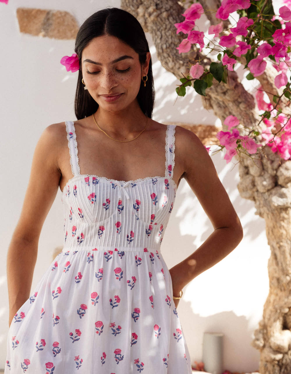 Pink City Prints Jaipur Ditsy Malibu Dress
