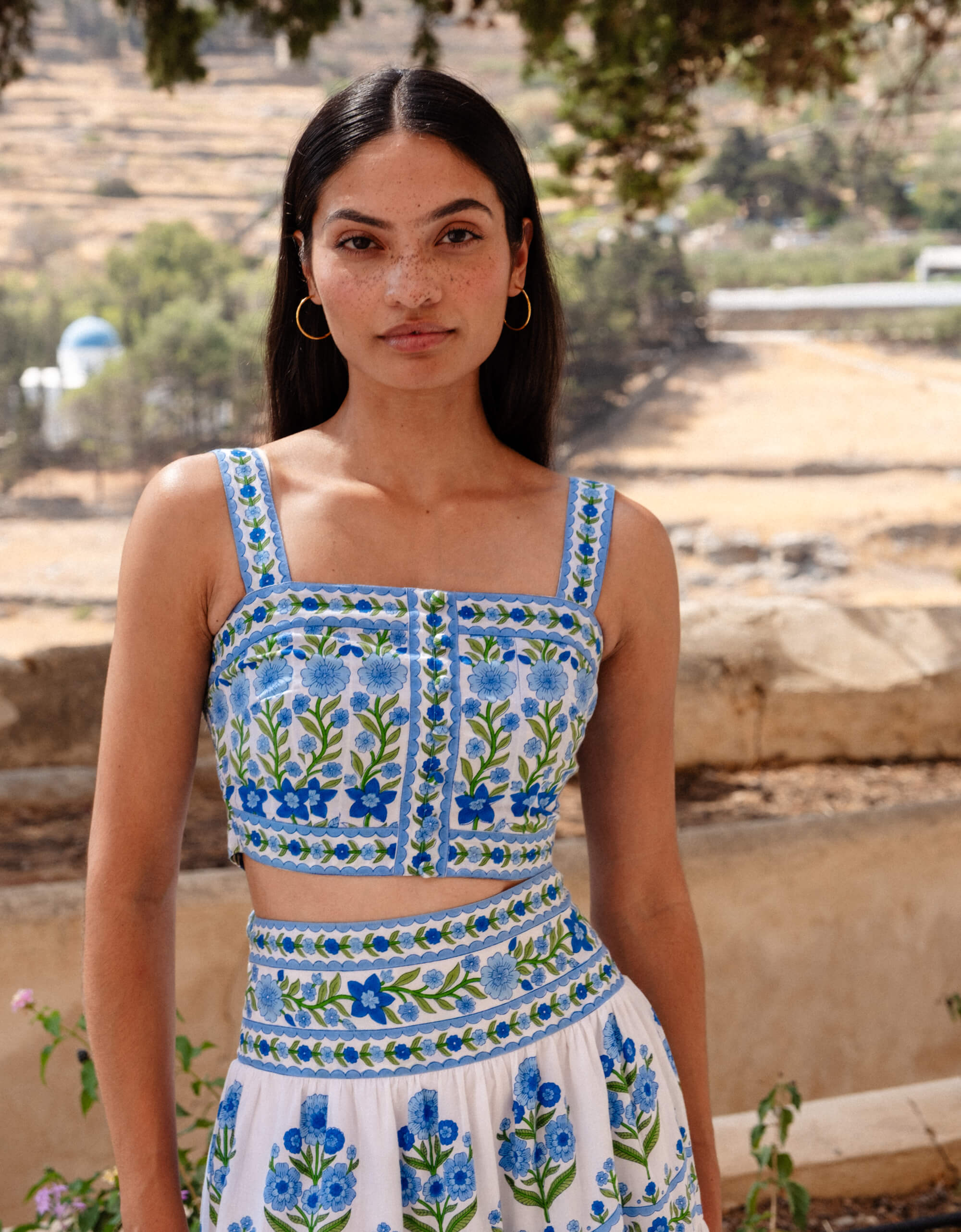 Pink City Prints Lapis Meadow Immy Top