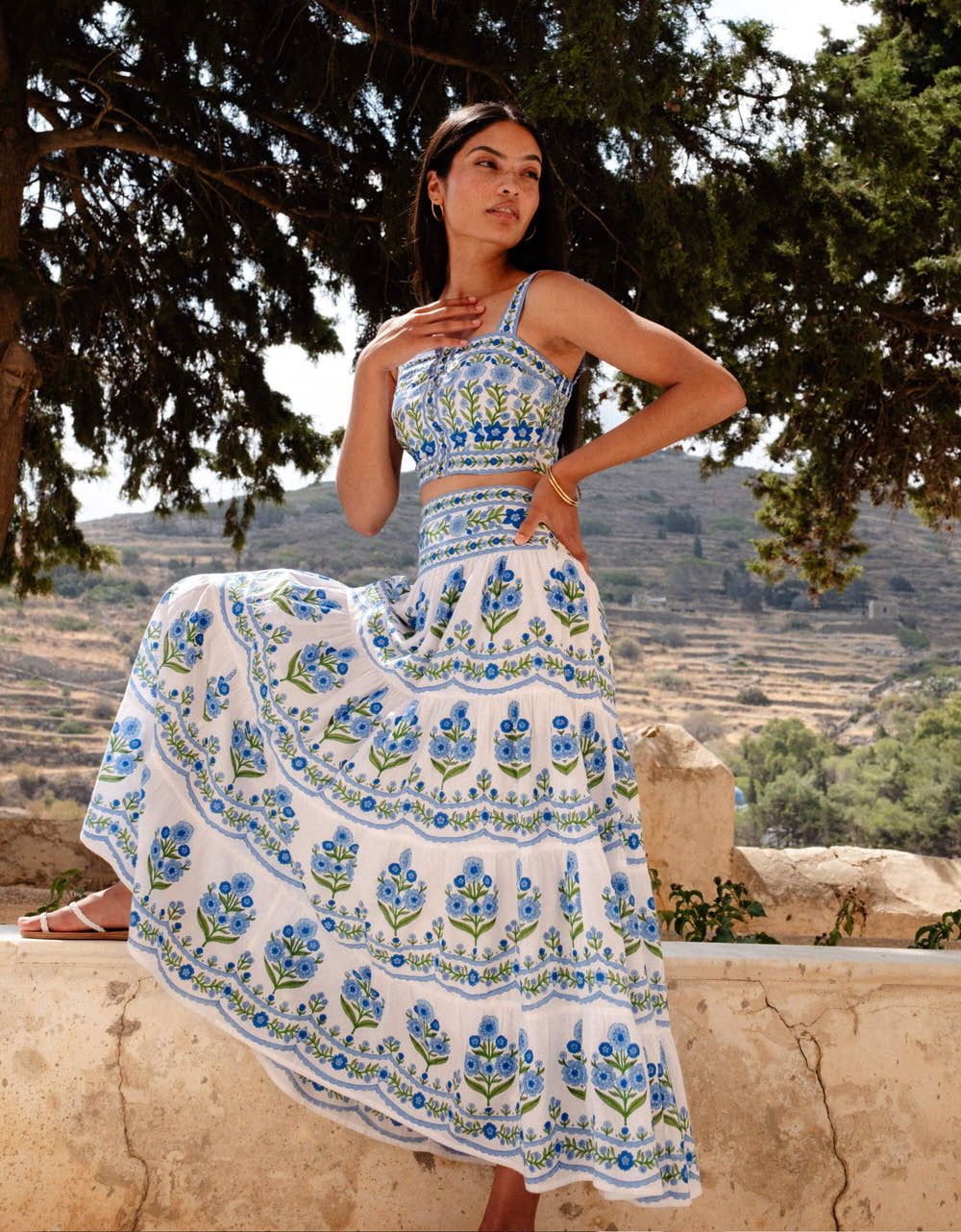 Pink City Prints Lapis Meadow Immy Top