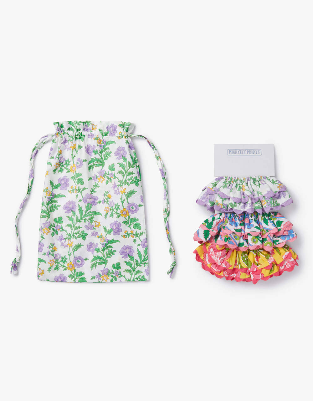 Pink City Prints Lavender Mix Scrunchie Set