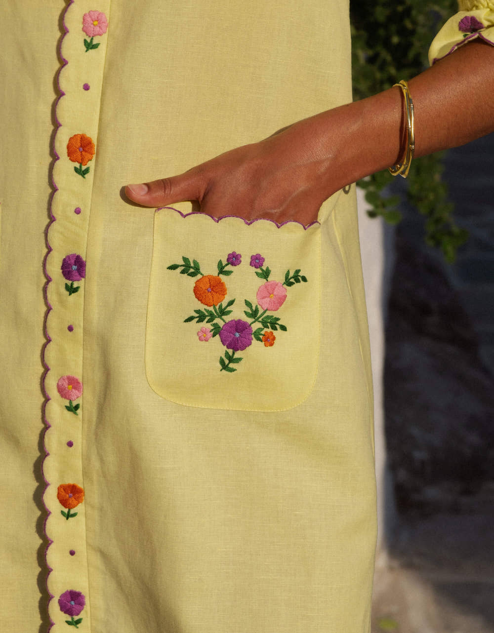 Pink City Prints Lemon Embroidery Ava Mini