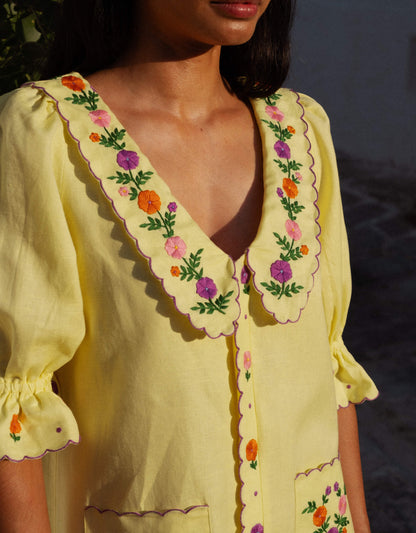 Pink City Prints Lemon Embroidery Ava Mini