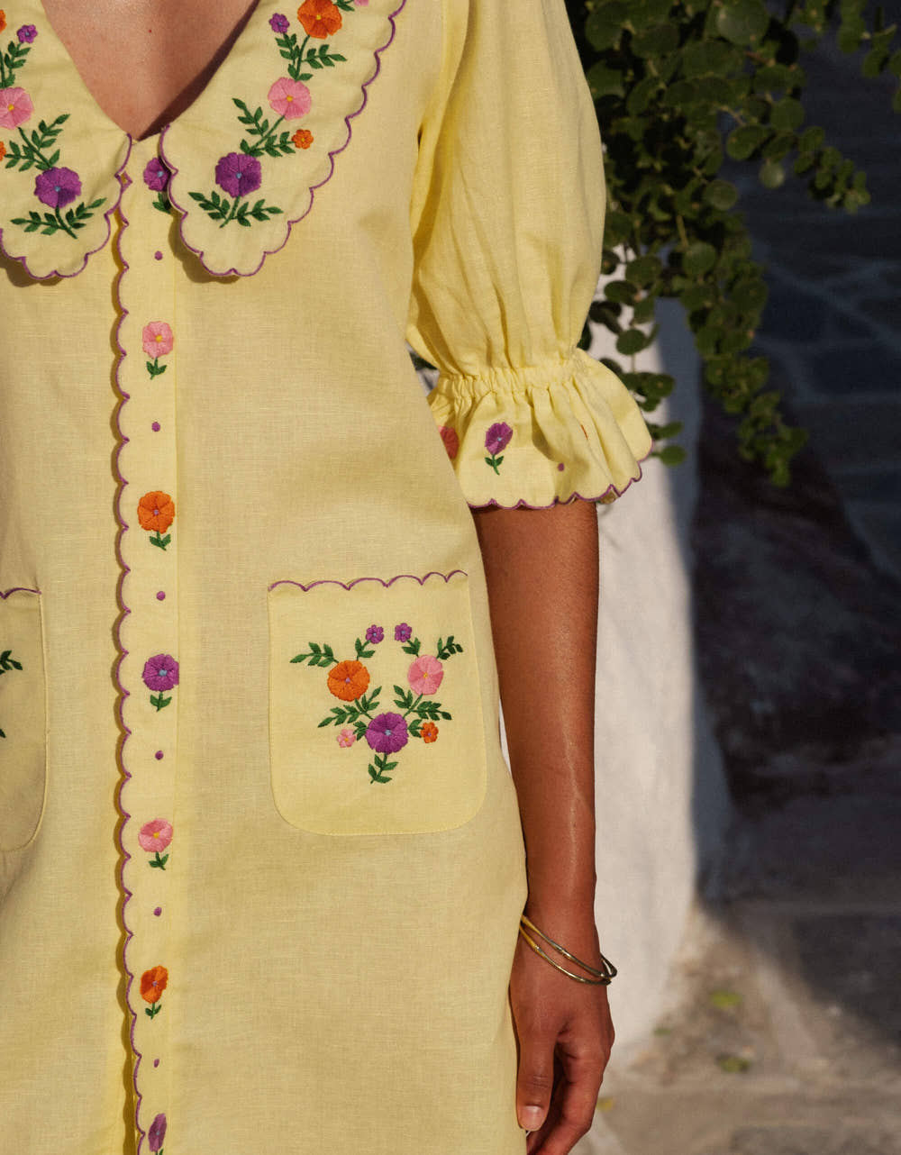 Pink City Prints Lemon Embroidery Ava Mini