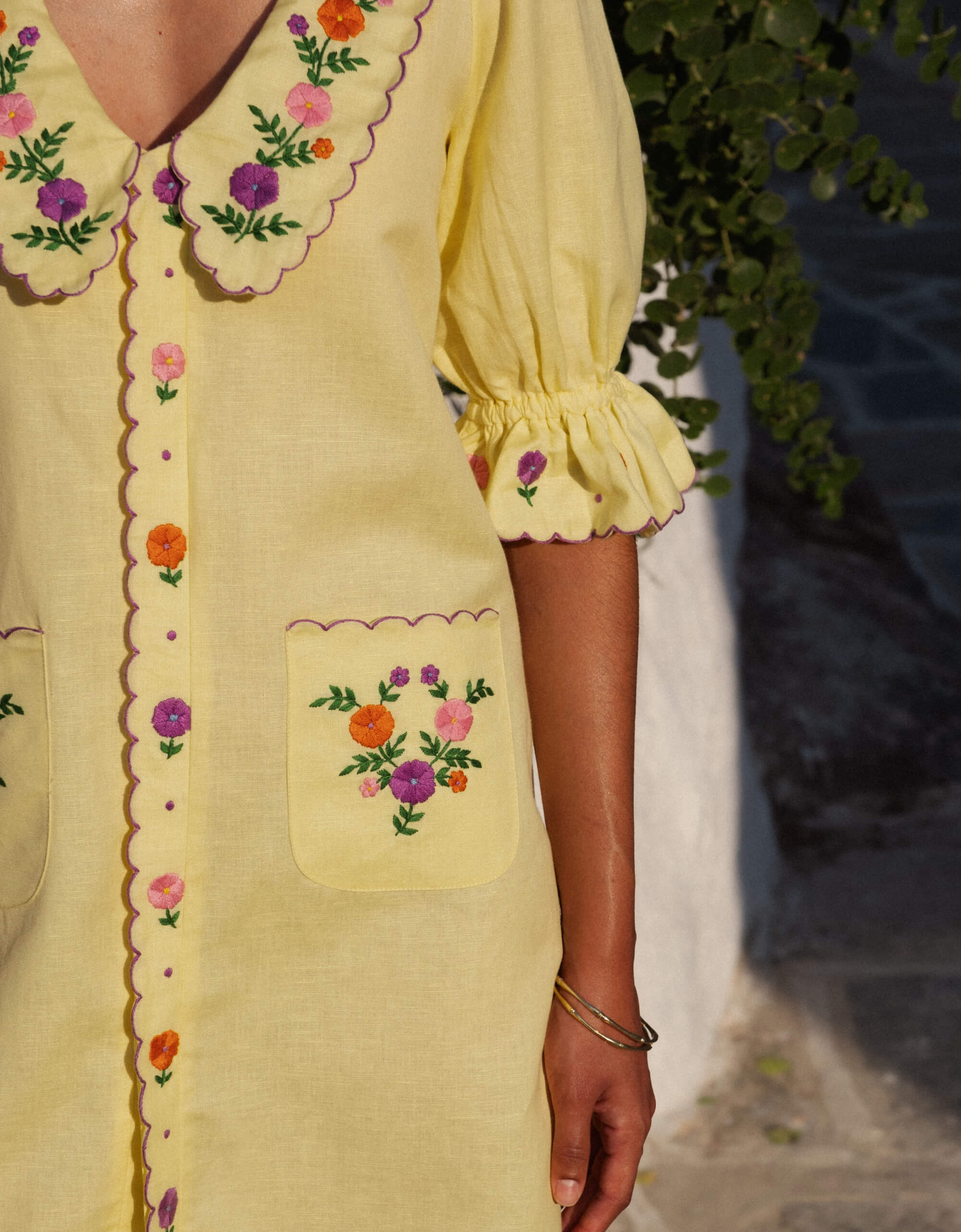 Pink City Prints Lemon Embroidery Ava Mini