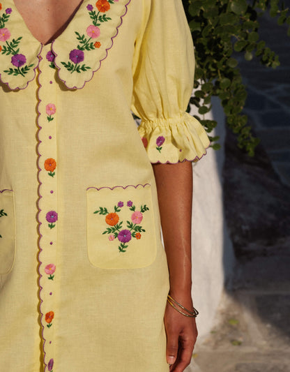 Pink City Prints Lemon Embroidery Ava Mini