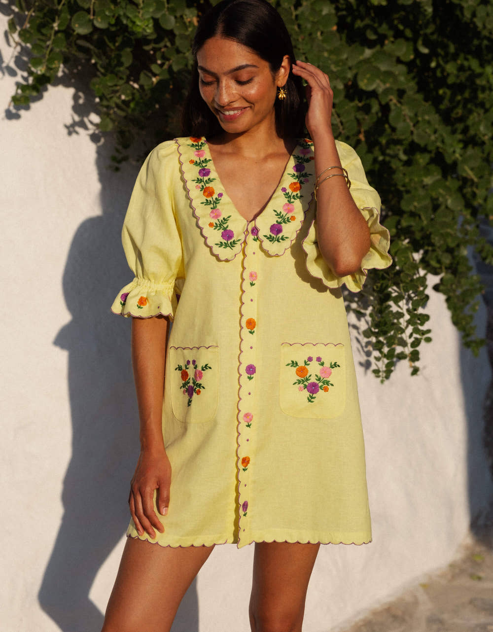 Pink City Prints Lemon Embroidery Ava Mini