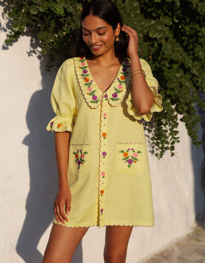 Pink City Prints Lemon Embroidery Ava Mini