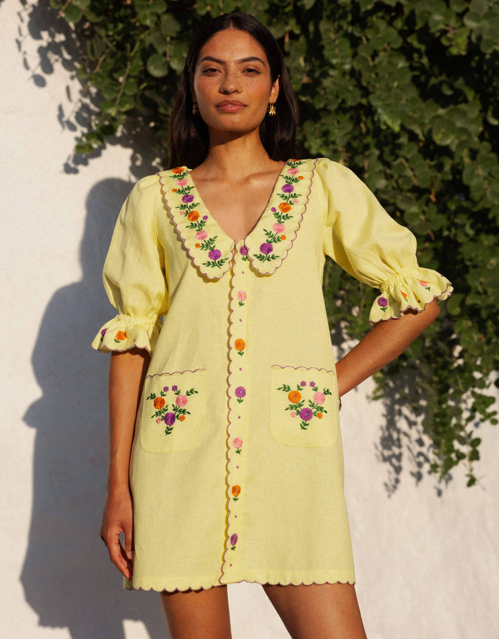 Pink City Prints Lemon Embroidery Ava Mini