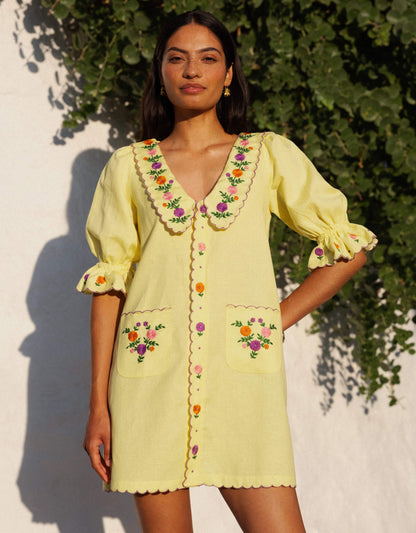 Pink City Prints Lemon Embroidery Ava Mini