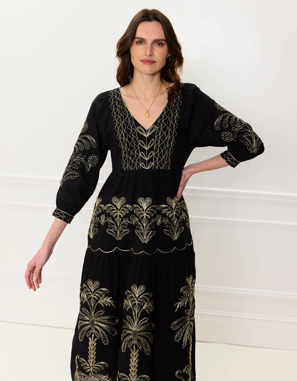 Pink City Prints Leopard Nights Embroidery Laura Dress