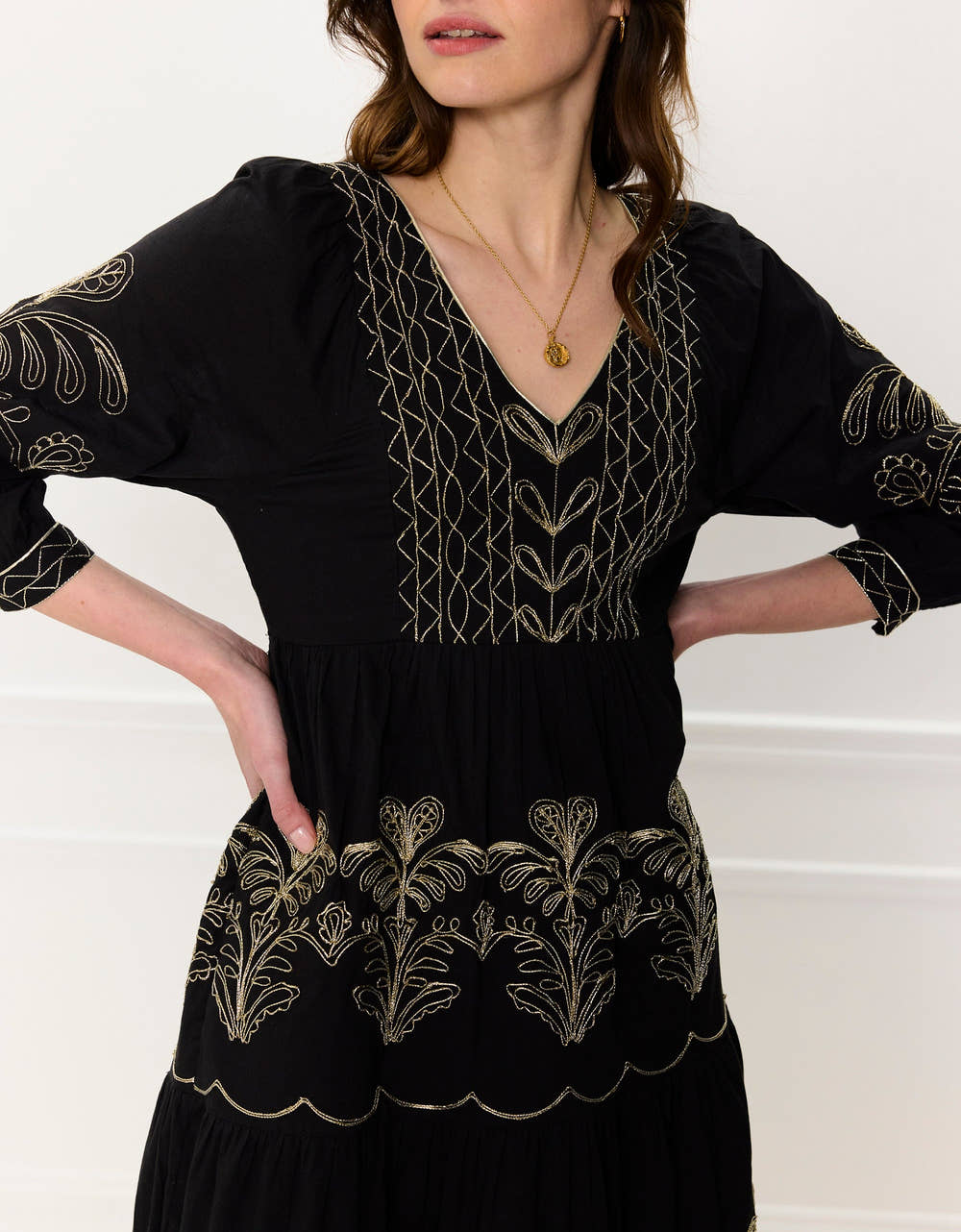 Pink City Prints Leopard Nights Embroidery Laura Dress