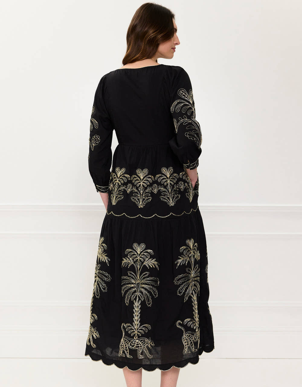 Pink City Prints Leopard Nights Embroidery Laura Dress