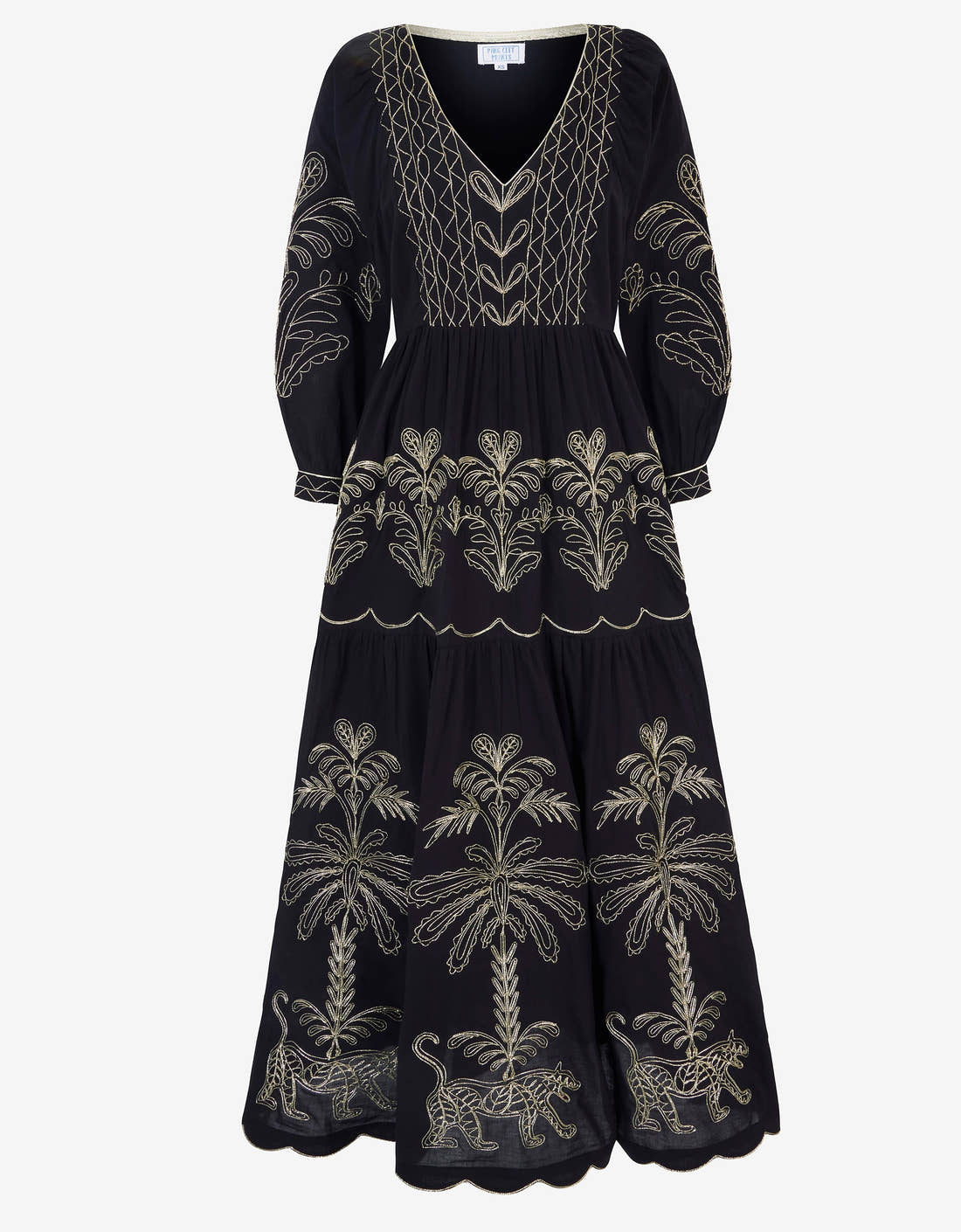 Pink City Prints Leopard Nights Embroidery Laura Dress