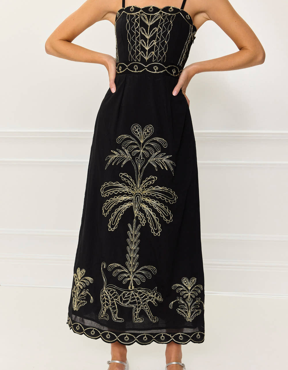 Pink City Prints Leopard Nights Embroidery Rio Dress