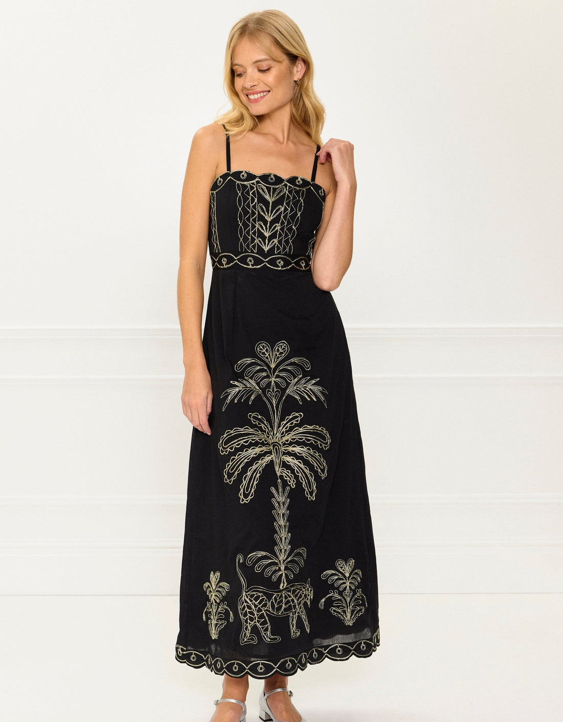 Pink City Prints Leopard Nights Embroidery Rio Dress