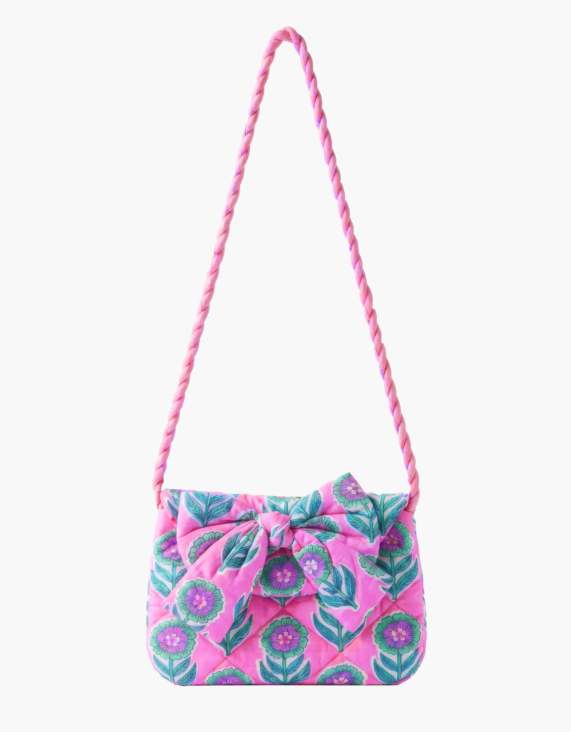 Lilac Buta Bow Clutch