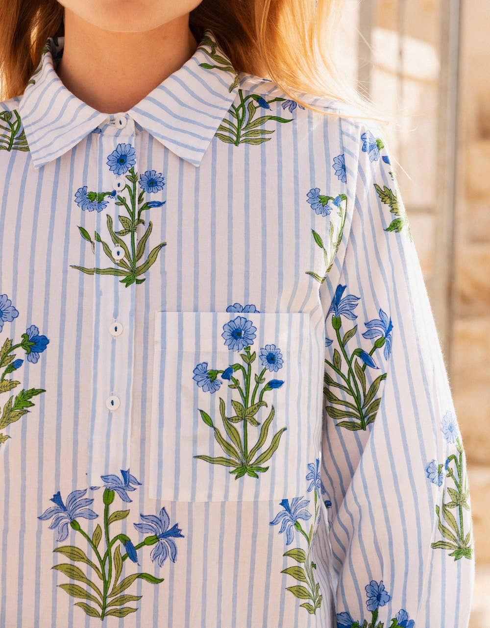 Pink City Prints Lily Stripe Alba Shirt