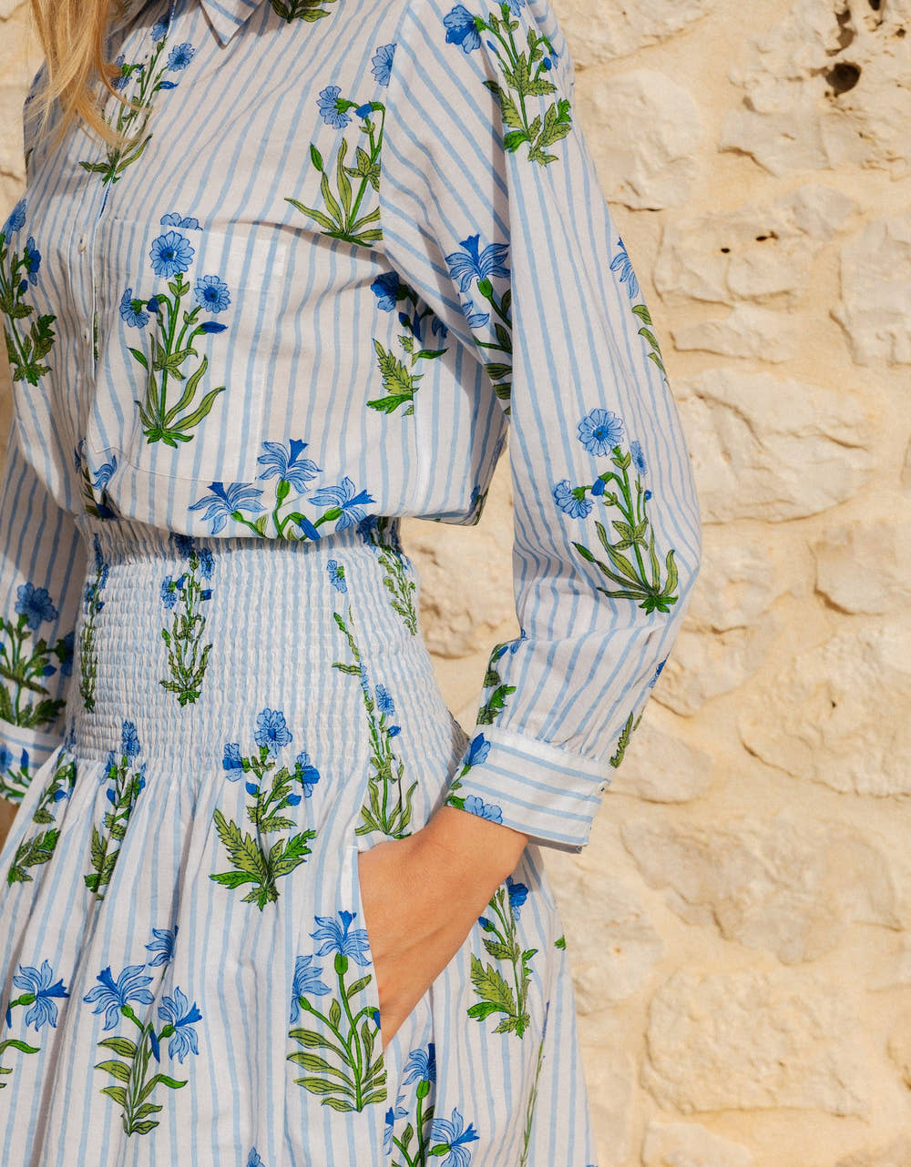 Pink City Prints Lily Stripe Alba Skirt