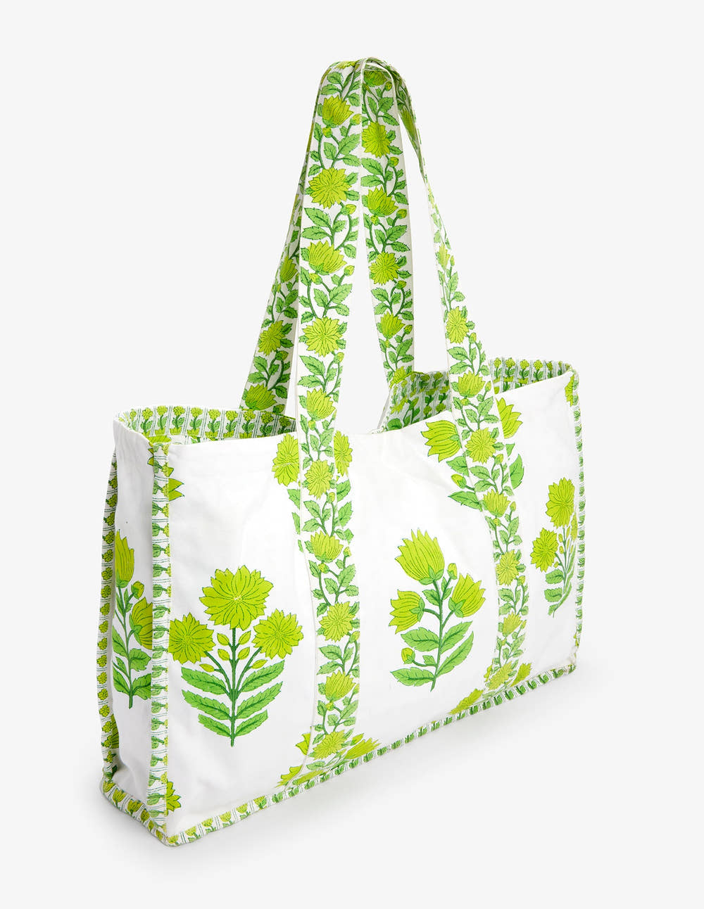 Pink City Prints Lime Border Canvas Tote