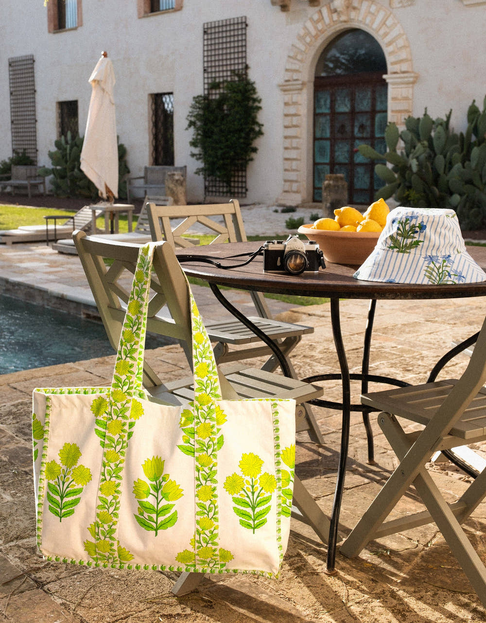 Pink City Prints Lime Border Canvas Tote