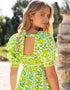 Pink City Prints Lime Border Elizabeth Dress