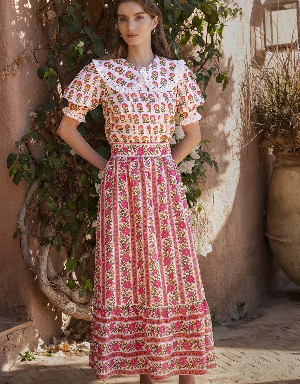 Pink City Prints Lime Border Mabel Skirt