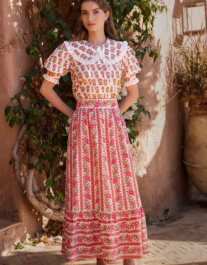 Pink City Prints Lime Border Mabel Skirt